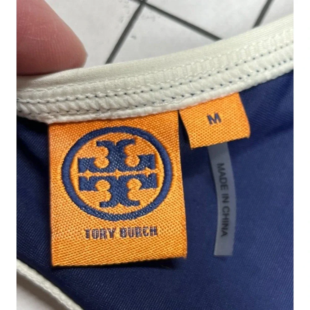 Tory Burch Navy and White Bikini, Size Medium